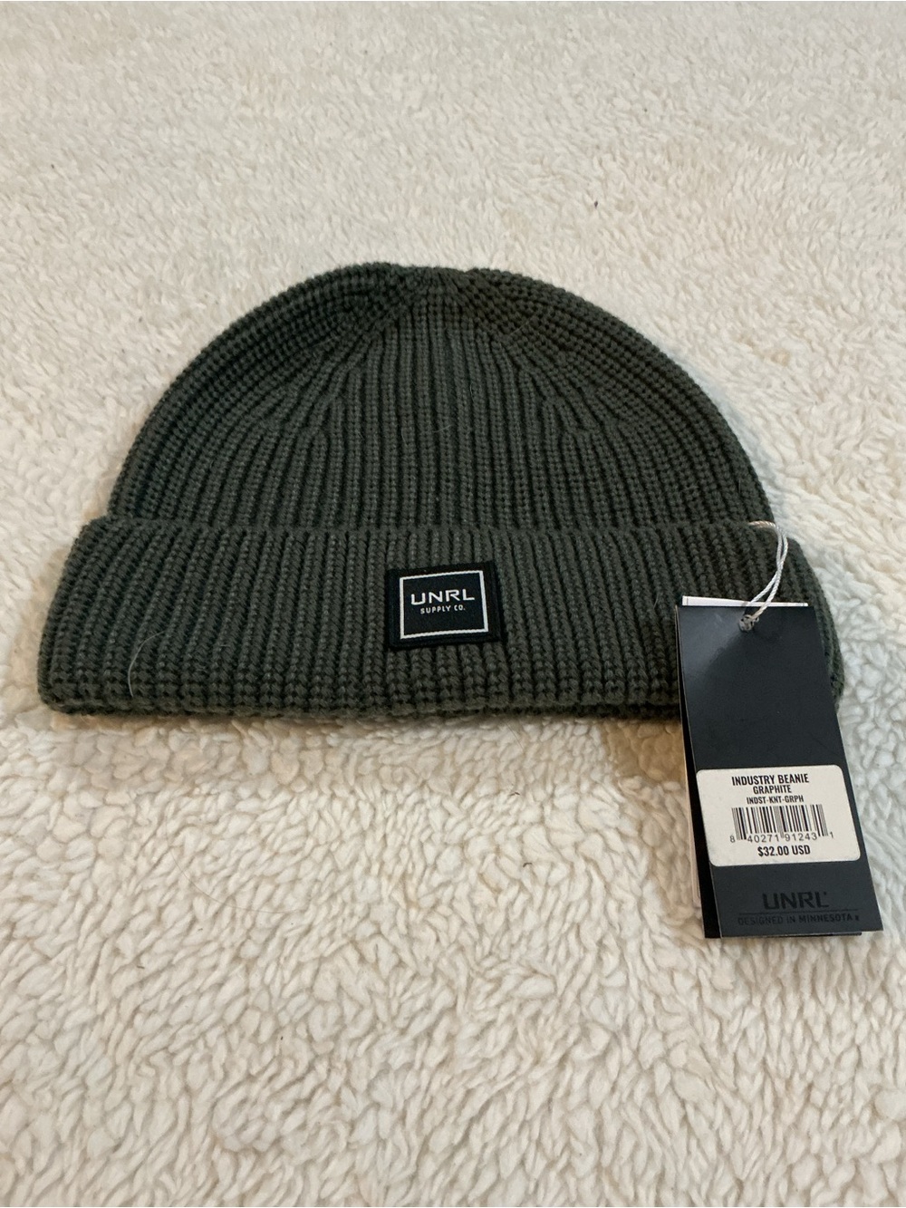 UNRL Graphite Industry Beanie - Men's Fold Cuff Hat